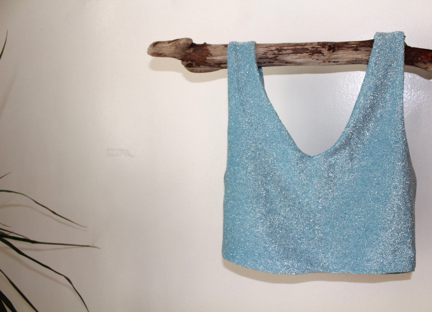 Turquoise Glimmer Sleeveless Sari Blouse - Khushey