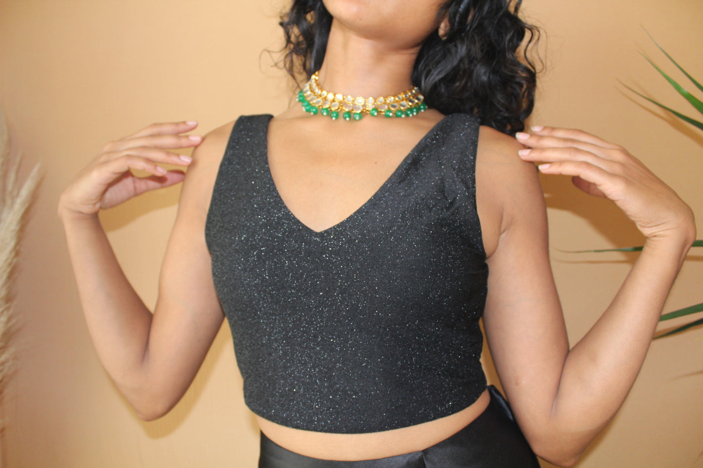 The Stardust Sleeveless Sari Blouse - Khushey