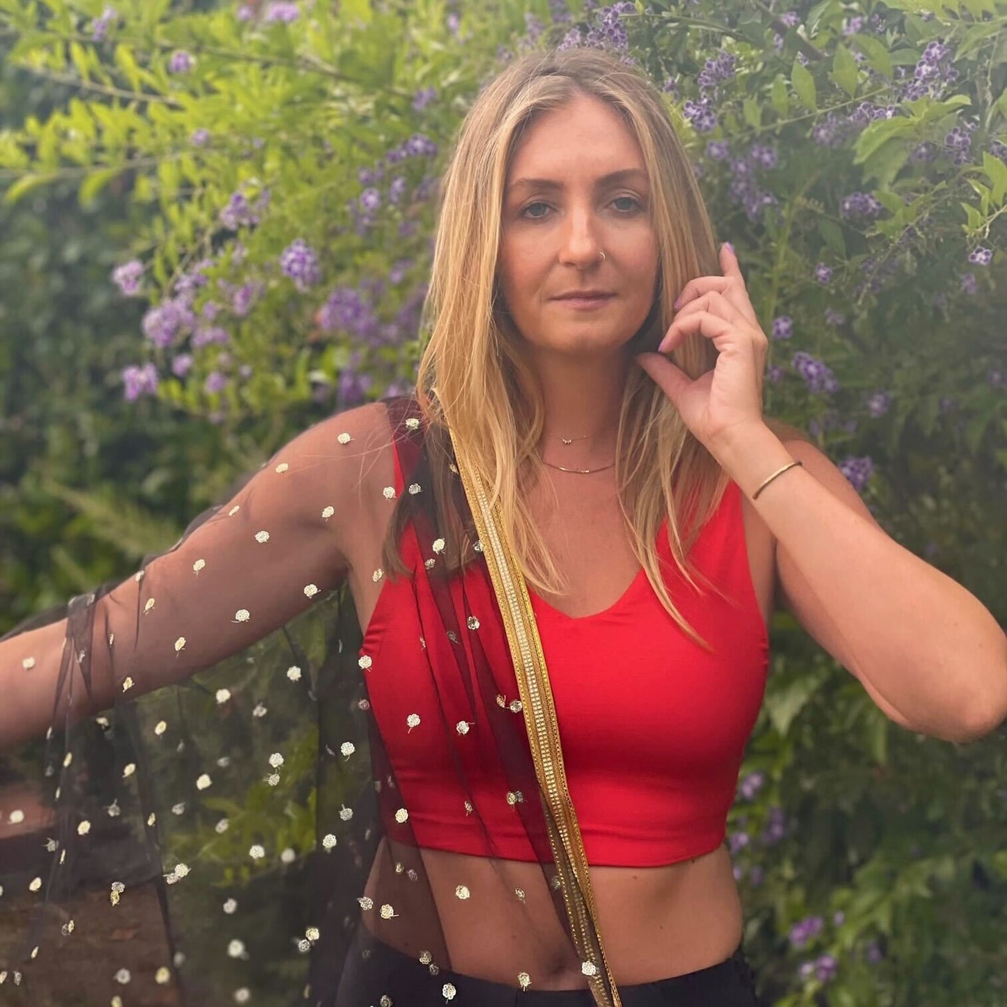 Chili Pepper Charmer Sleeveless Sari Blouse - Khushey