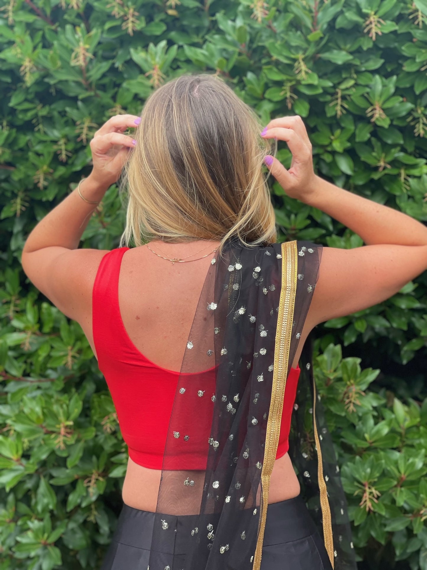 Chili Pepper Charmer Sleeveless Sari Blouse - Khushey