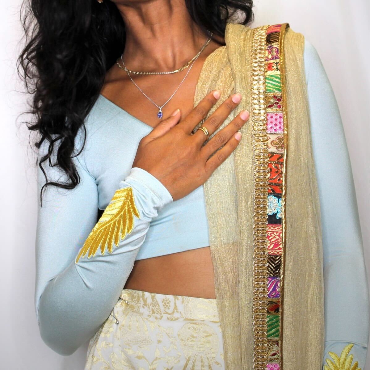 Aquamarine Dream - Long Sleeve Blouse - Khushey