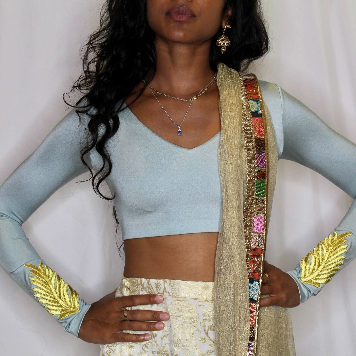 Aquamarine Dream - Long Sleeve Blouse - Khushey