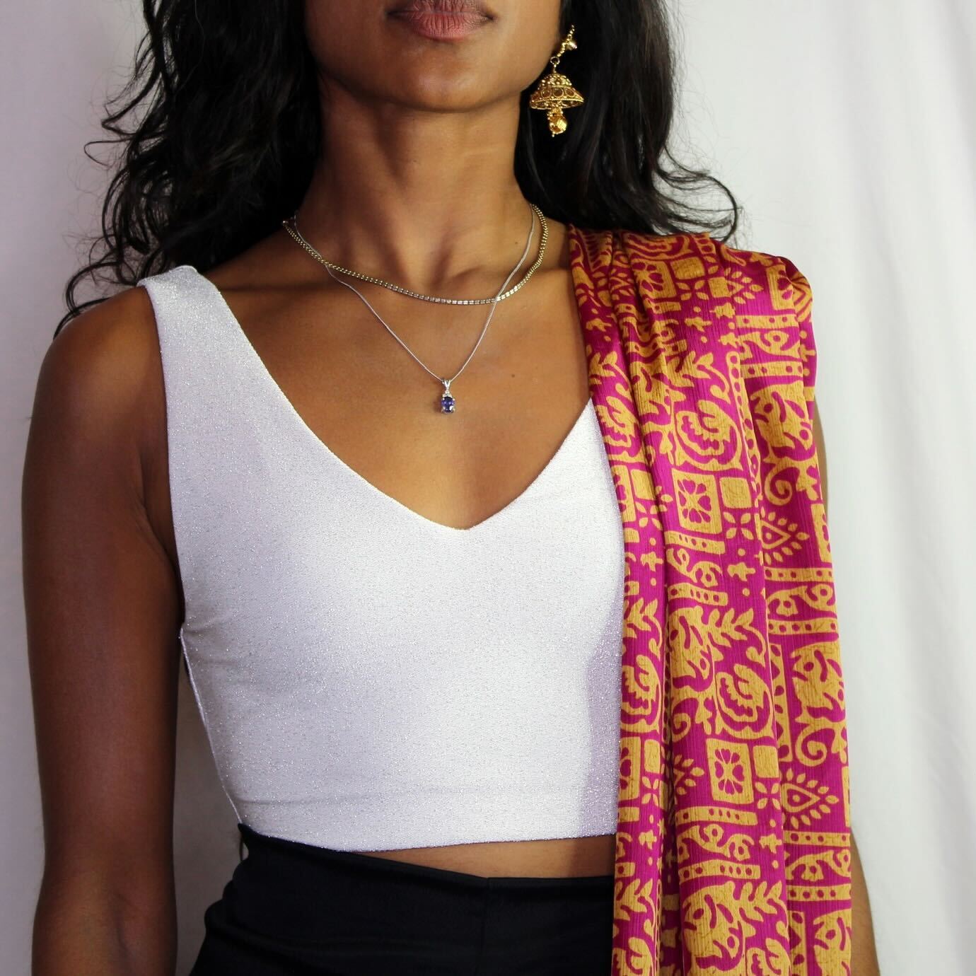 Ice Queen Sleeveless Sari Blouse - Khushey