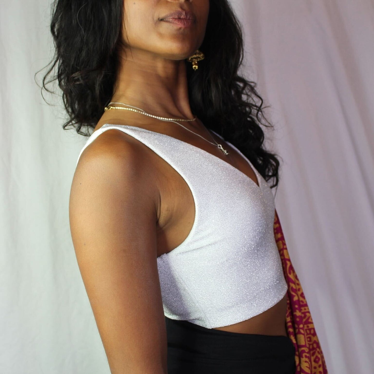 Ice Queen Sleeveless Sari Blouse - Khushey