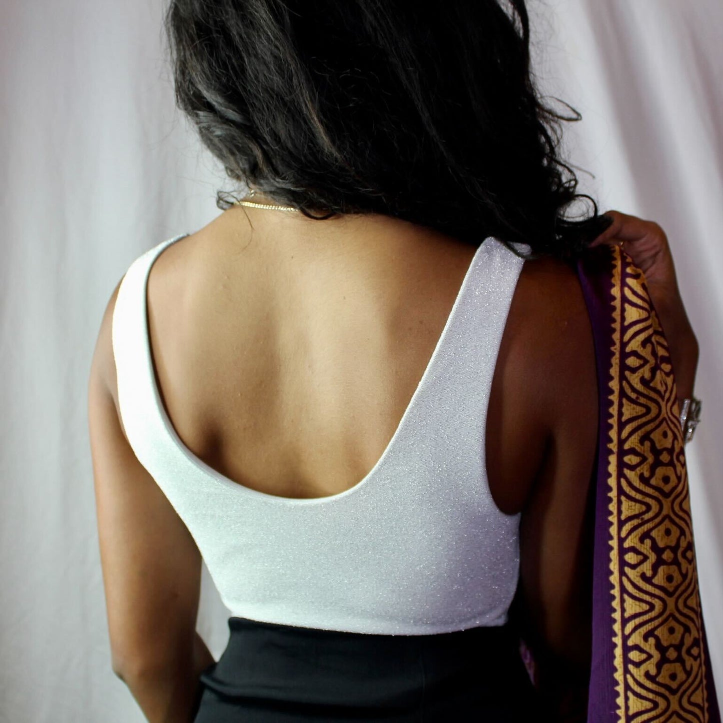 Ice Queen Sleeveless Sari Blouse - Khushey