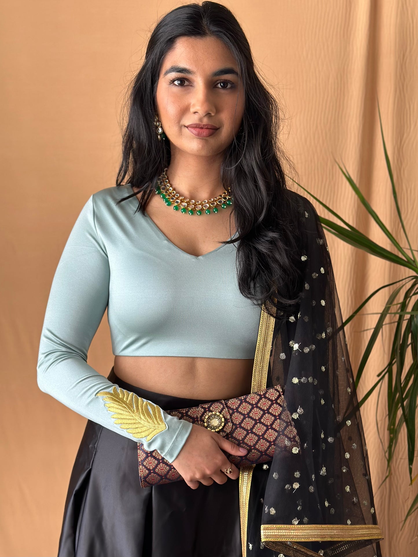 Aquamarine Dream - Long Sleeve Blouse - Khushey