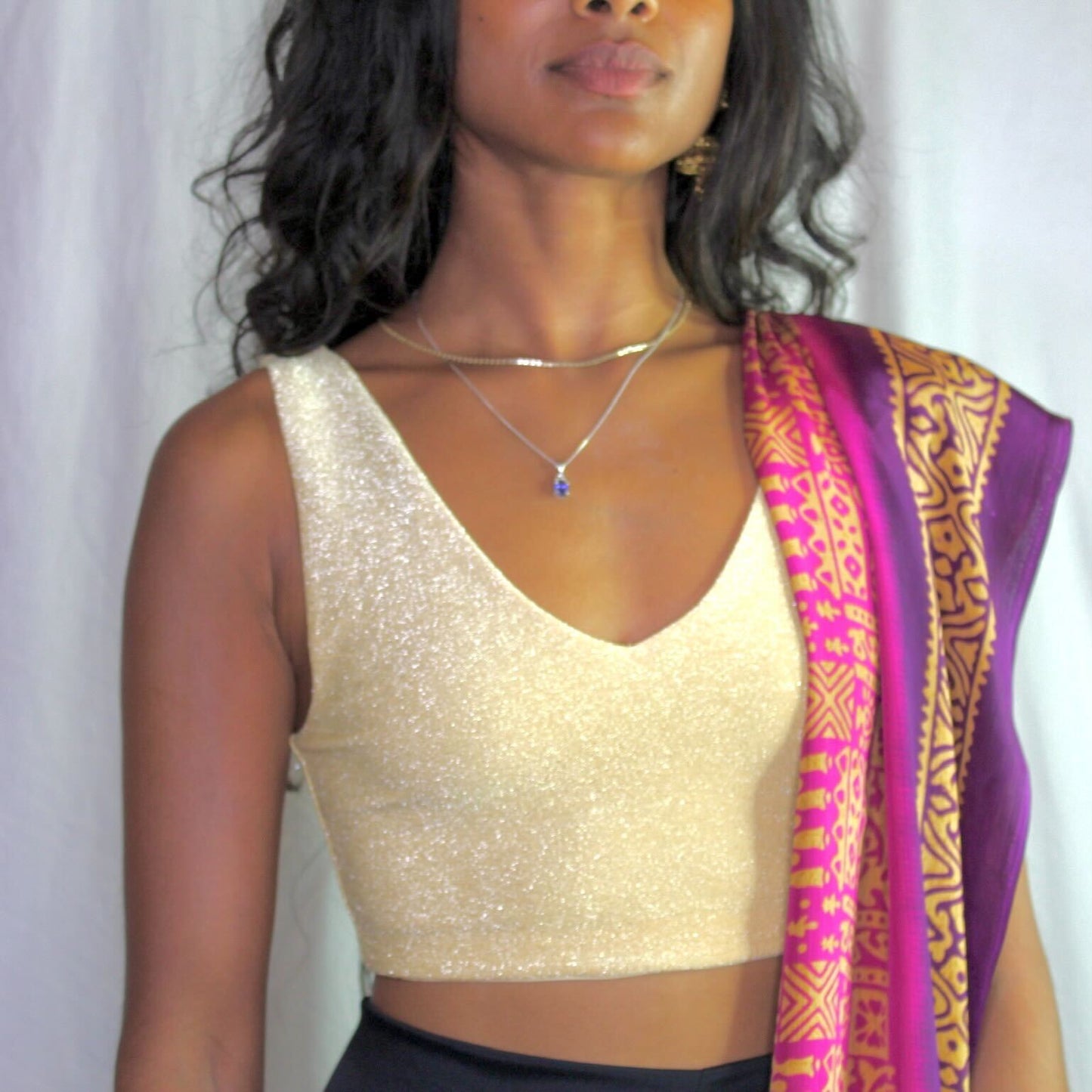 The Gold Standard Sleeveless Sari Blouse - Khushey